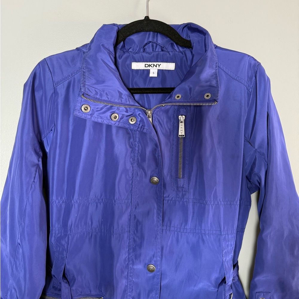 DKNY Royal Blue Lightweight Trench Coat - Picture 4 of 15